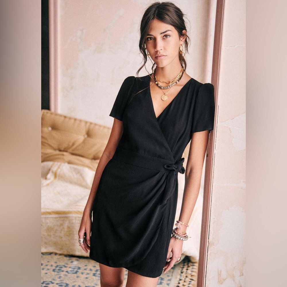 NWT Sezane Delhi dress, black, size 2